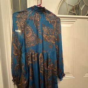 NWTs Free People Tunic Dress in Blue Cobalt Combo